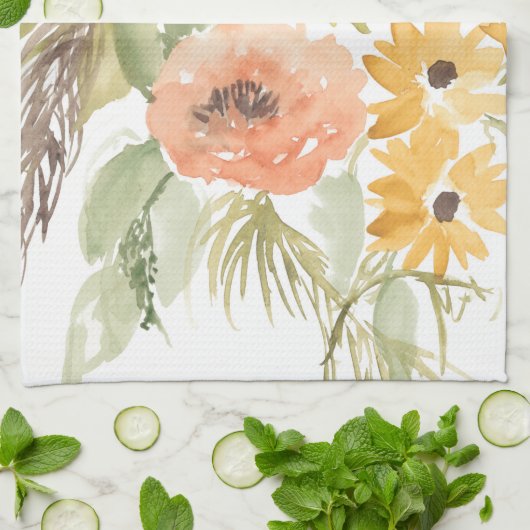 晩夏の花I キッチンタオル (折り畳み)