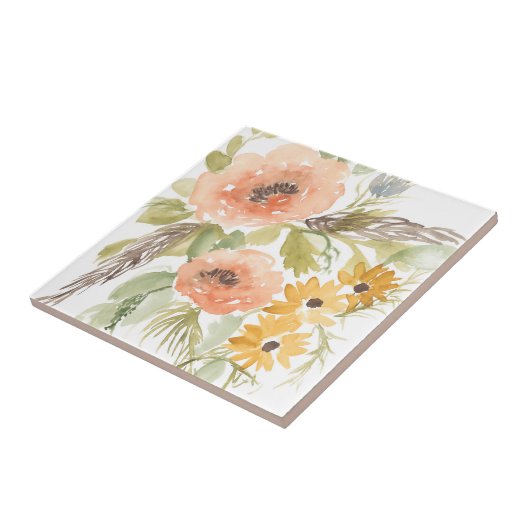 晩夏の花I タイル (側面)