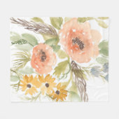 晩夏の花I フリースブランケット (正面(横))