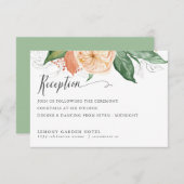 晩夏の葉の緑のシックな結婚披露宴 エンクロージャーカード (正面/裏面)