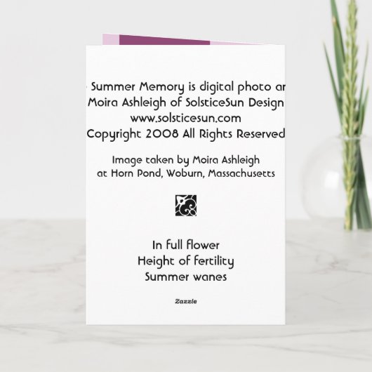 晩夏の記憶 カード (裏面)