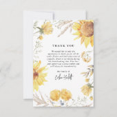 晩夏ひまわり悔やみや弔慰 サンキューカード (正面)