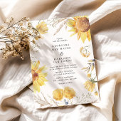 晩夏ひまわり結婚の 招待状