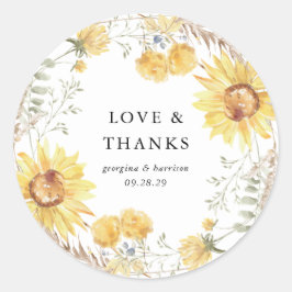 晩夏ひまわり結婚式の引き出物 ラウンドシール