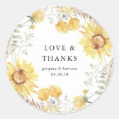 晩夏ひまわり結婚式の引き出物 ラウンドシール (正面)