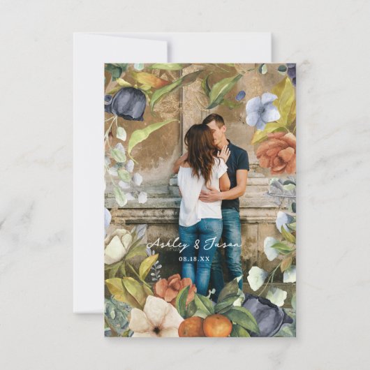 晩夏シトラスフローラ |ボタニカルウェディングRSVP 案内状 (裏面)