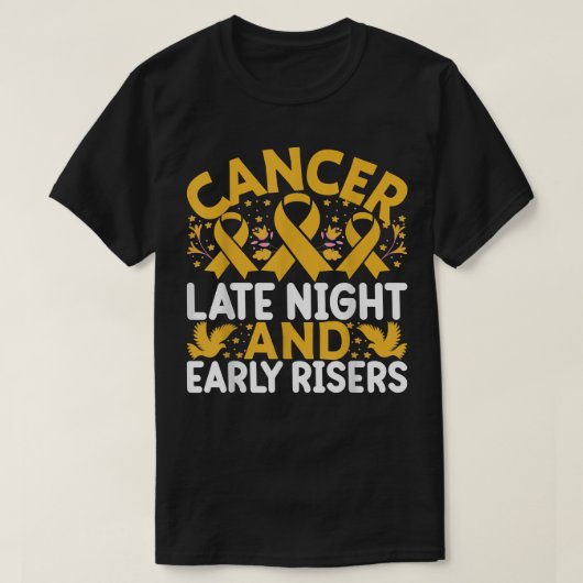 晩夜中に発生する小児がんの早期発病 Tシャツ (デザイン正面)