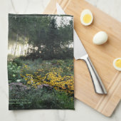 晩年の庭で太陽光 キッチンタオル (四つ折り)