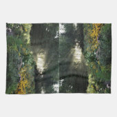 晩年の庭で太陽光 キッチンタオル (横)