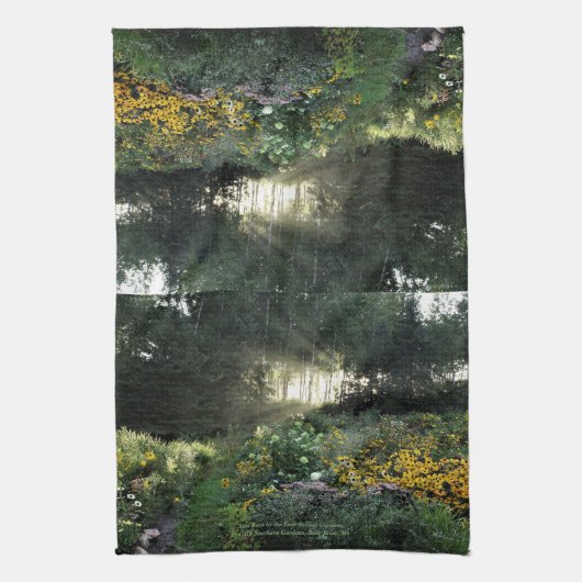 晩年の庭で太陽光 キッチンタオル (縦)