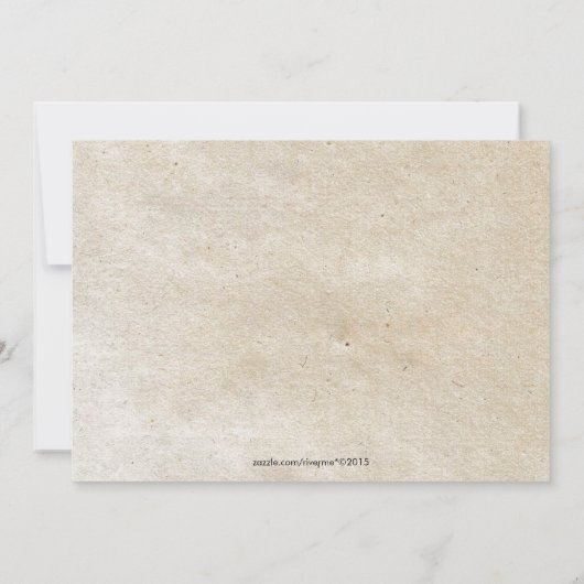 晩秋または冬素朴の木の結婚光 招待状 (裏面)