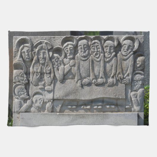 晩餐の最後の墓石 キッチンタオル (横)