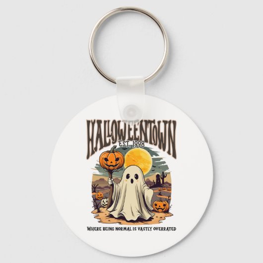 普通であるハロウィーンの町は非常に超えている キーホルダー (正面)