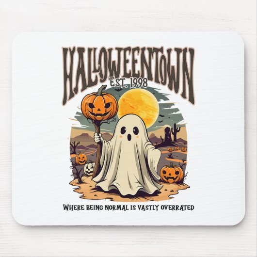 普通であるハロウィーンの町は非常に超えている マウスパッド (正面)