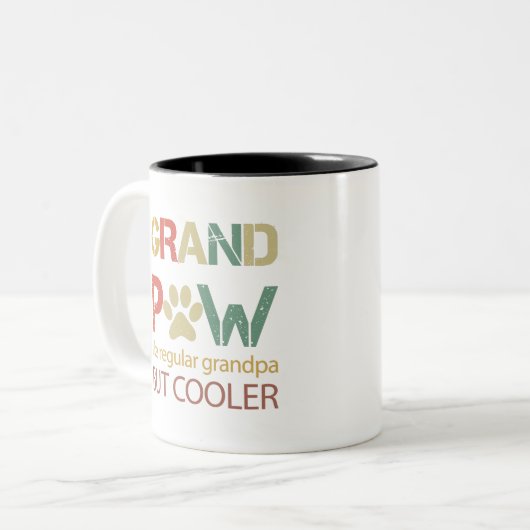 普通のおじいさんのように大股だが ツートーンマグカップ (正面左)