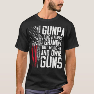 普通のおじいちゃんおもしろいのようにガンパは銃を所有している(上 Tシャツ