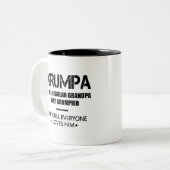 普通のおじいちゃんだけのあごり文句を言う父親のように ツートーンマグカップ (正面左)