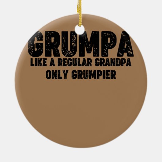 普通のおじいちゃんだけのあごり文句を言う セラミックオーナメント (裏面)