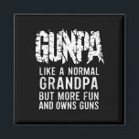 普通のおじいちゃんのようにガンパが、より多くのおもしろいと所有 マグネット<br><div class="desc">普通のおじいちゃんのようにガンパが、より多くのおもしろいと銃を所有</div>