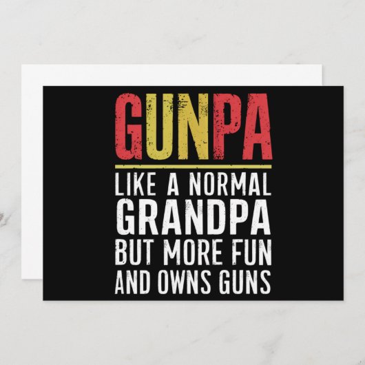 普通のおじいちゃんのようにガンパが、より多くのおもしろいと所有 招待状 (正面/裏面)