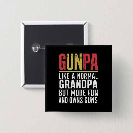 普通のおじいちゃんのようにガンパが、より多くのおもしろいと所有 缶バッジ (正面&裏面)