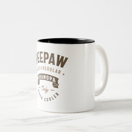 普通のおじいちゃんみたいに大きく覗クールく ツートーンマグカップ (正面右)