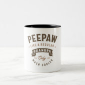 普通のおじいちゃんみたいに大きく覗クールく ツートーンマグカップ (中央)