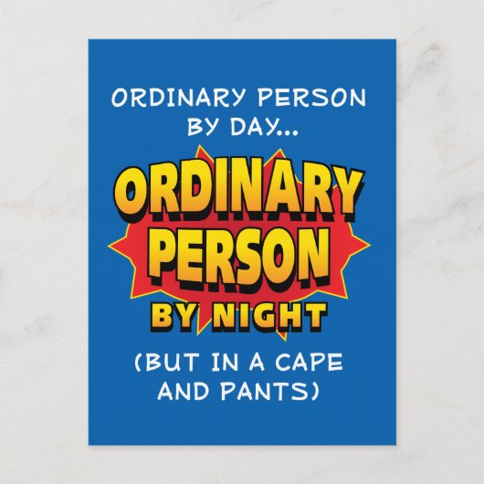 普通のスーパーヒーロー ポストカード (正面)