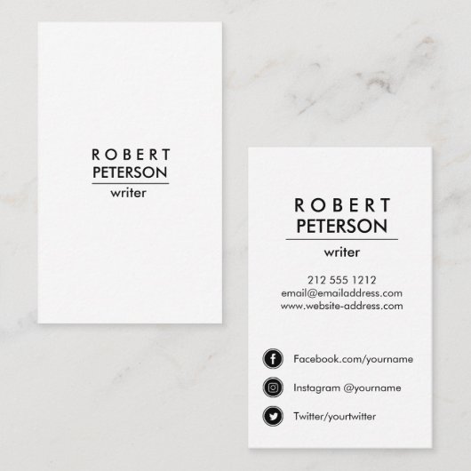 普通のソーシモダンャル·メデミニマルィア·アイコン(縦) 名刺 (正面/裏面)