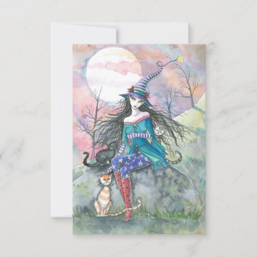 普通のハロウィーンの魔女から カード (正面)