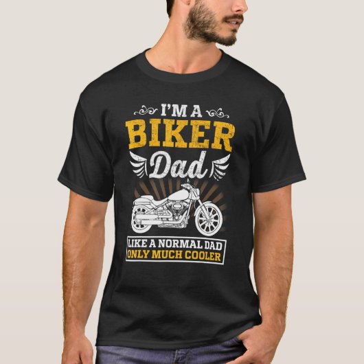 普通のバイクもしくは自転車に乗る人と同じようなパパパパだクール Tシャツ (正面)