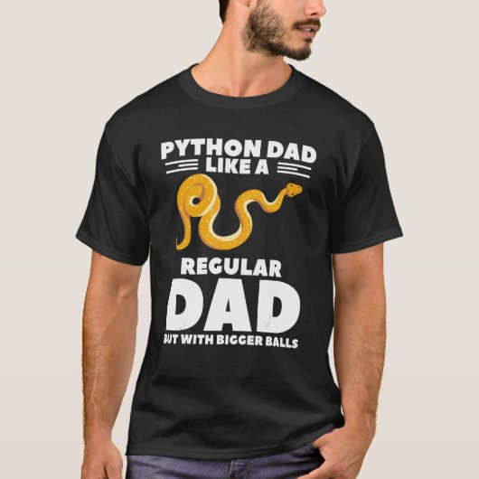 普通のパパのように大きなボールを持つPythonのパパ Tシャツ (正面)