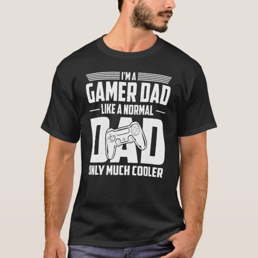 普通のパパみたいなゲーマーのパパだクール Tシャツ (正面)
