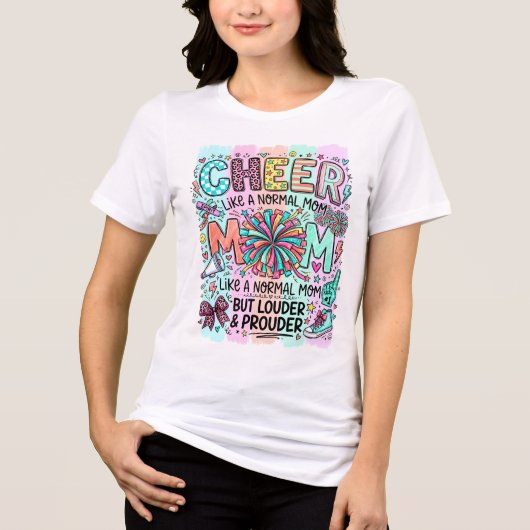 普通のママらしく応援しよう トライブレンドＴシャツ (正面)