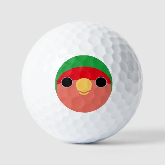 普通のモモイロインコの顔 ゴルフボール (正面)