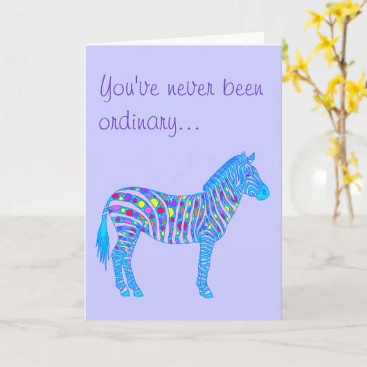 普通の世界のお母さんにはない青いゼブラ最高のの点 カード (黄色い花)