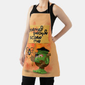 「普通の人々は私を怖がらせる」フランケンシュタインキャラクター エプロン (インサイチュ)