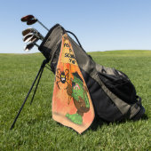 「普通の人々は私を怖がらせる」フランケンシュタインキャラクター ゴルフタオル (グリーン)