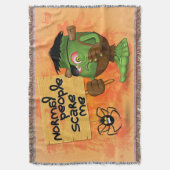 「普通の人々は私を怖がらせる」フランケンシュタインキャラクター スローブランケット (正面縦)