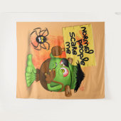 「普通の人々は私を怖がらせる」フランケンシュタインキャラクター タペストリー (正面(横))