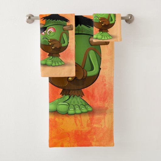 「普通の人々は私を怖がらせる」フランケンシュタインキャラクター バスタオルセット (インサイチュ)