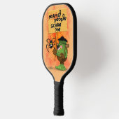 「普通の人々は私を怖がらせる」フランケンシュタインキャラクター ピックルボールラケット (左)