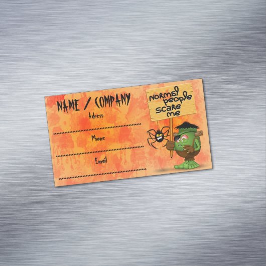 「普通の人々は私を怖がらせる」フランケンシュタインキャラクター マグネット名刺 (インサイチュ)