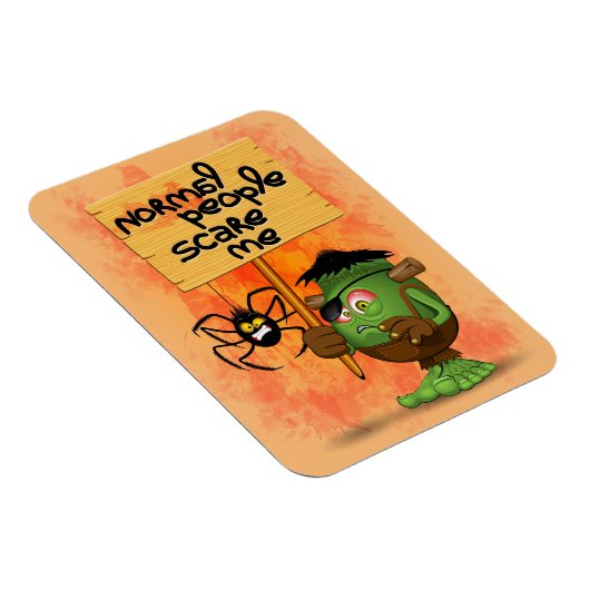 「普通の人々は私を怖がらせる」フランケンシュタインキャラクター マグネット (右側)