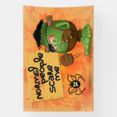 「普通の人々は私を怖がらせる」フランケンシュタインキャラクター 横断幕 (縦)