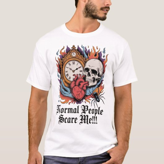 普通の人が怖い Tシャツ (正面)