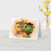 「普通の人は私を怖がらせる」ユーモアのあるフランケンシュタイン カード (黄色い花)