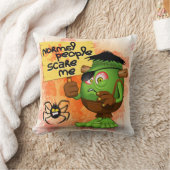 「普通の人は私を怖がらせる」ユーモアのあるフランケンシュタイン クッション (ブランケット)