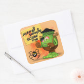 「普通の人は私を怖がらせる」ユーモアのあるフランケンシュタイン スクエアシール (封筒)