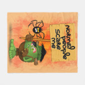 「普通の人は私を怖がらせる」ユーモアのあるフランケンシュタイン フリースブランケット (正面(横))